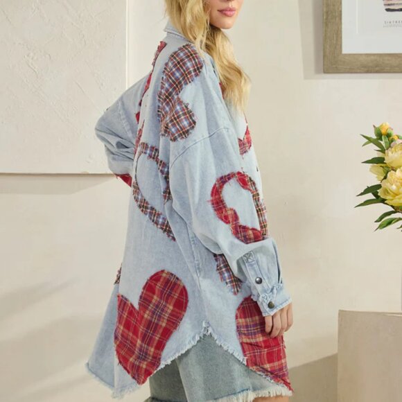 Heartline Drift Oversized Denim Shirt by Oli & Hali NEW Size Various - Picture 5 of 15